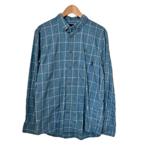 Vans Classic Fit 100% Cotton Blue Large Check Flannel Shirt. Size M